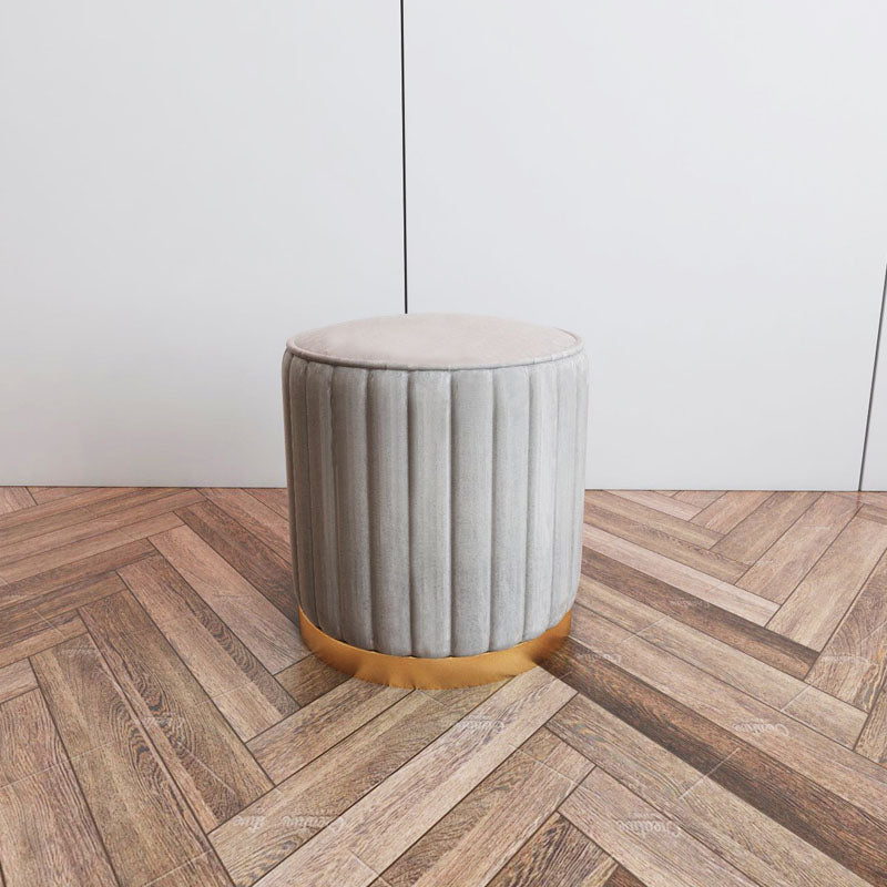 Gorgeous Round Pouf Solid Color Stain Resistant Pouf for Drawing Room