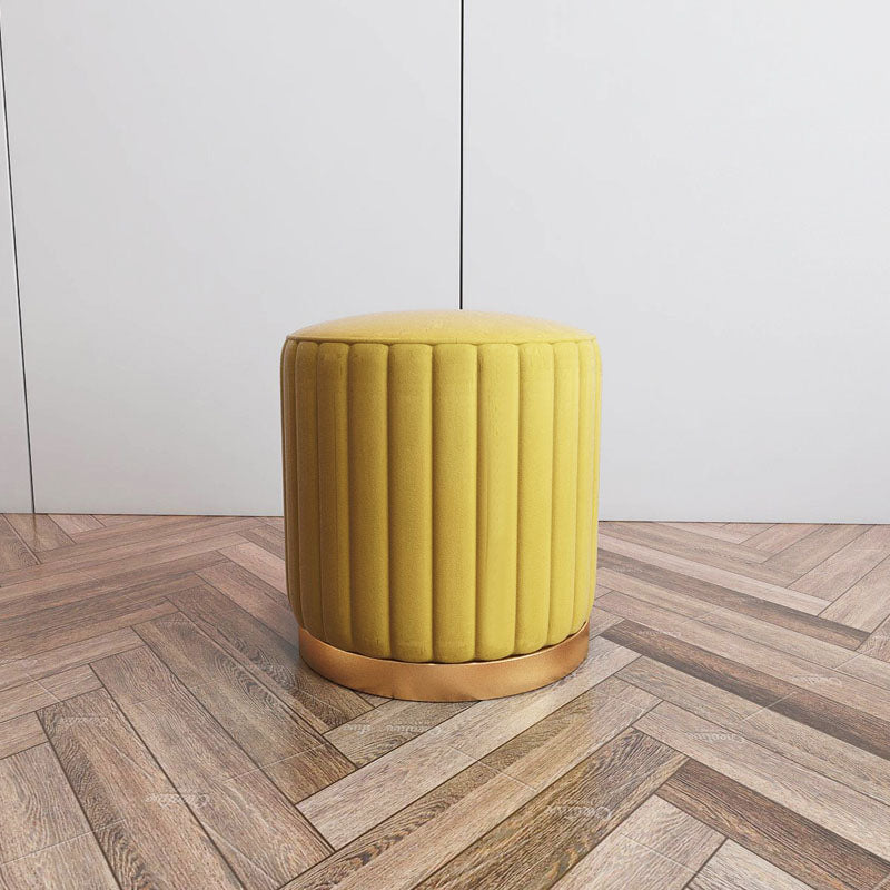 Gorgeous Round Pouf Solid Color Stain Resistant Pouf for Drawing Room