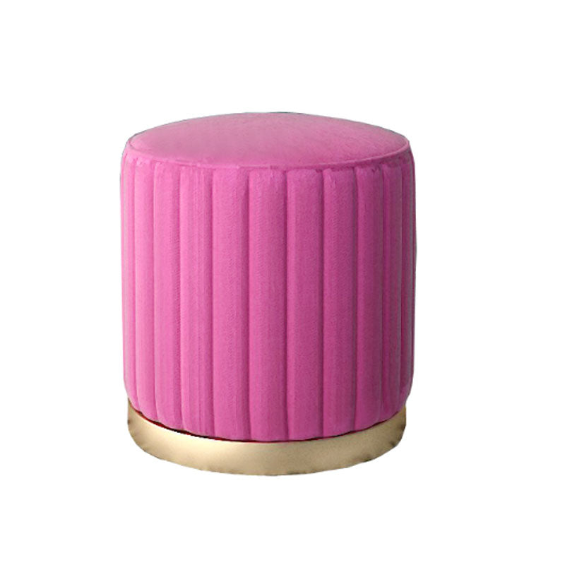 Gorgeous Round Pouf Solid Color Stain Resistant Pouf for Drawing Room