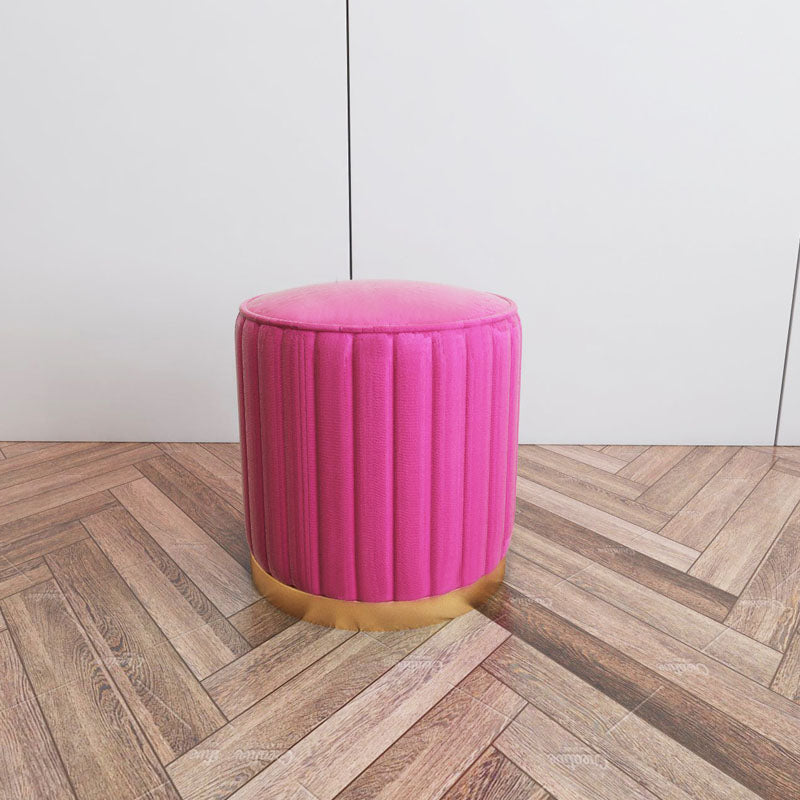 Gorgeous Round Pouf Solid Color Stain Resistant Pouf for Drawing Room