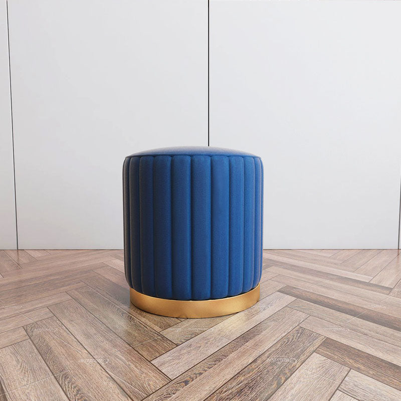 Gorgeous Round Pouf Solid Color Stain Resistant Pouf for Drawing Room