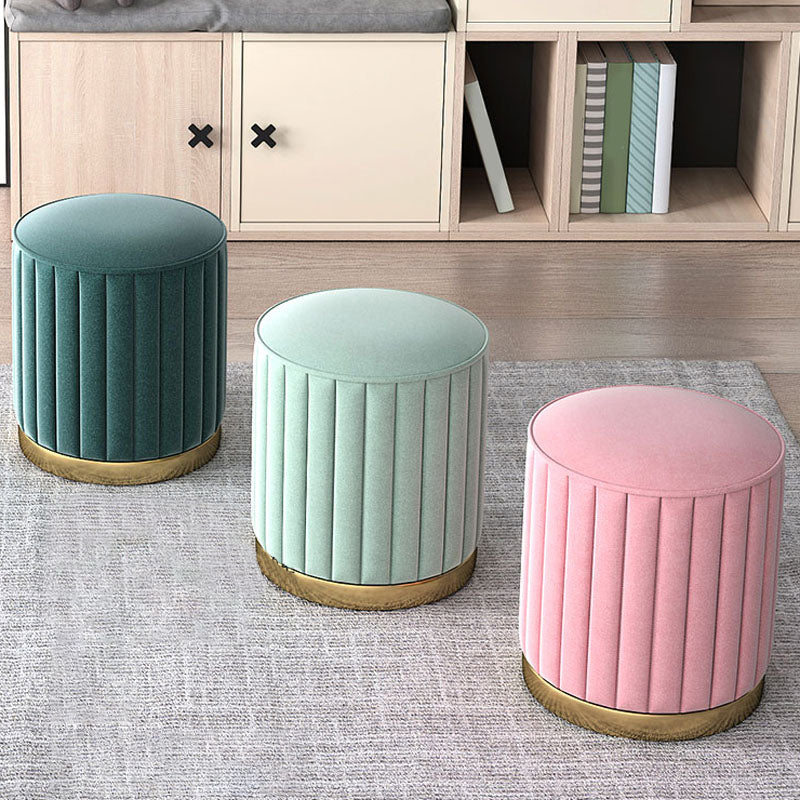 Gorgeous Round Pouf Solid Color Stain Resistant Pouf for Drawing Room