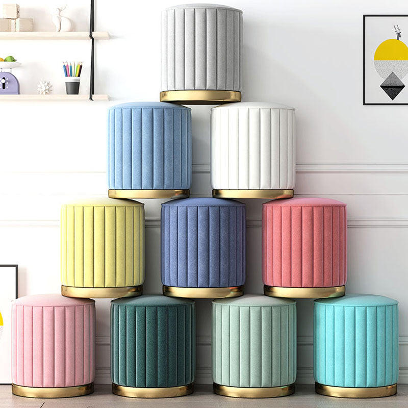 Gorgeous Round Pouf Solid Color Stain Resistant Pouf for Drawing Room