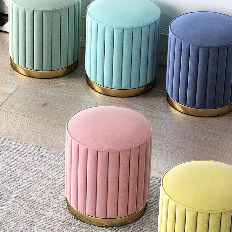 Gorgeous Round Pouf Solid Color Stain Resistant Pouf for Drawing Room