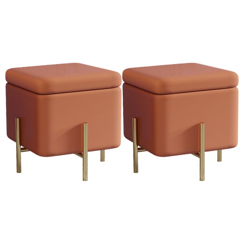 Ottoman Square Pure Color Velvet Scratch Resistant Ottoman with Storage