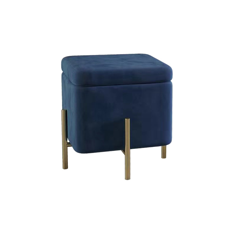 Ottoman Square Pure Color Velvet Scratch Resistant Ottoman with Storage