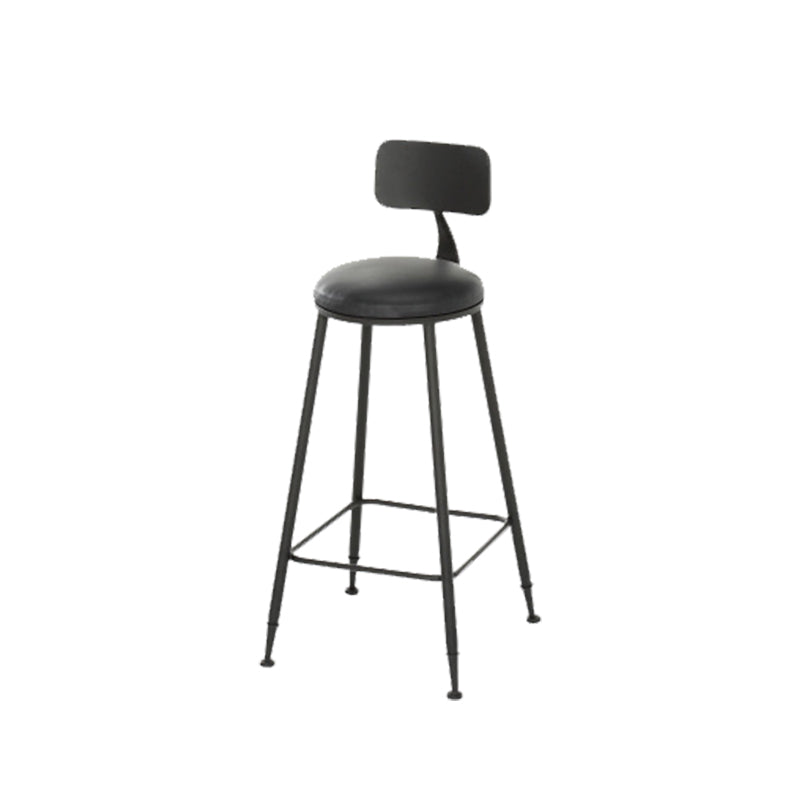 Armless Dining Stools Contemporary Metal Bar Stools with Footrest