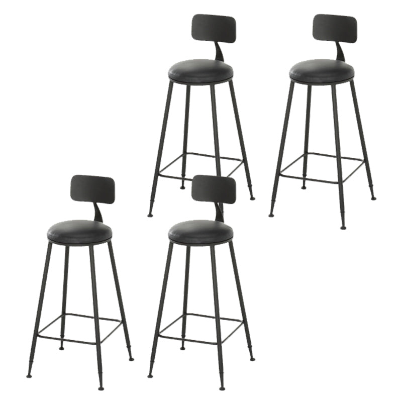 Armless Dining Stools Contemporary Metal Bar Stools with Footrest