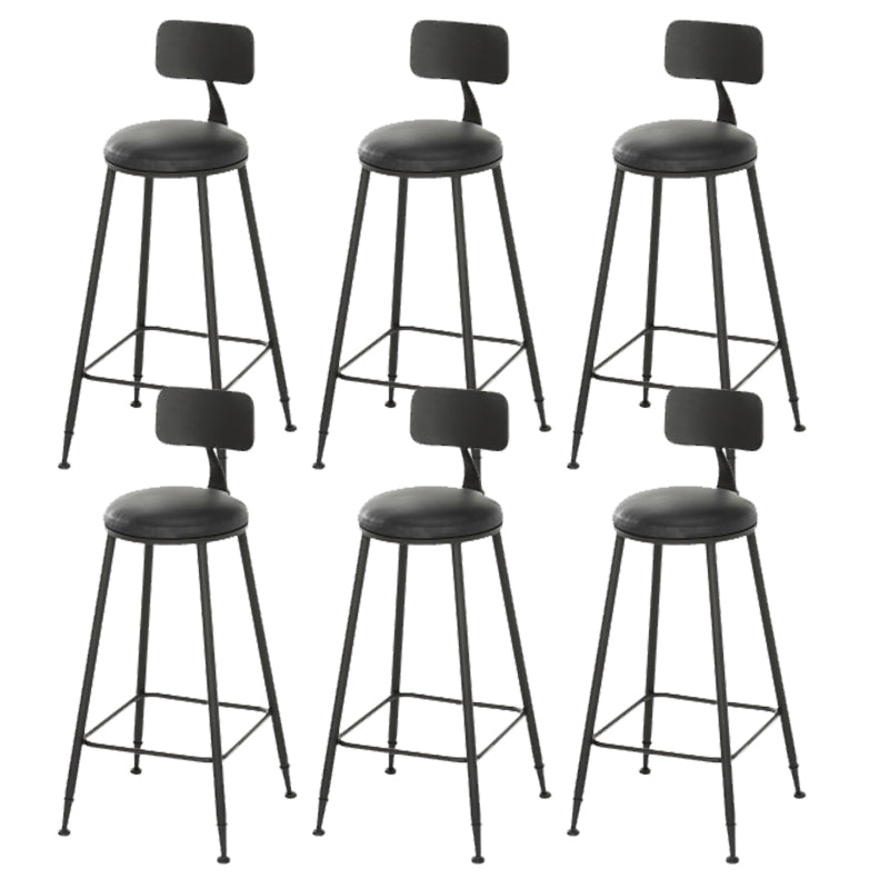 Armless Dining Stools Contemporary Metal Bar Stools with Footrest
