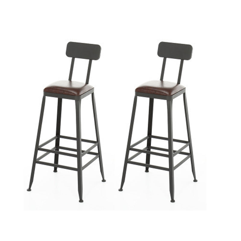 Armless Dining Stools Contemporary Metal Bar Stools with Footrest