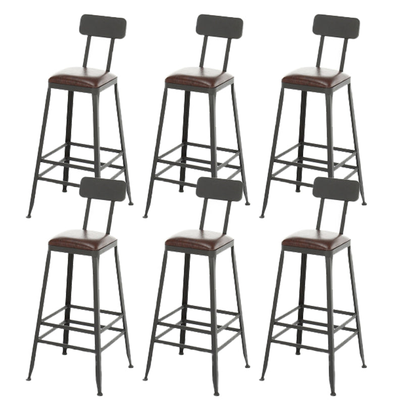 Armless Dining Stools Contemporary Metal Bar Stools with Footrest