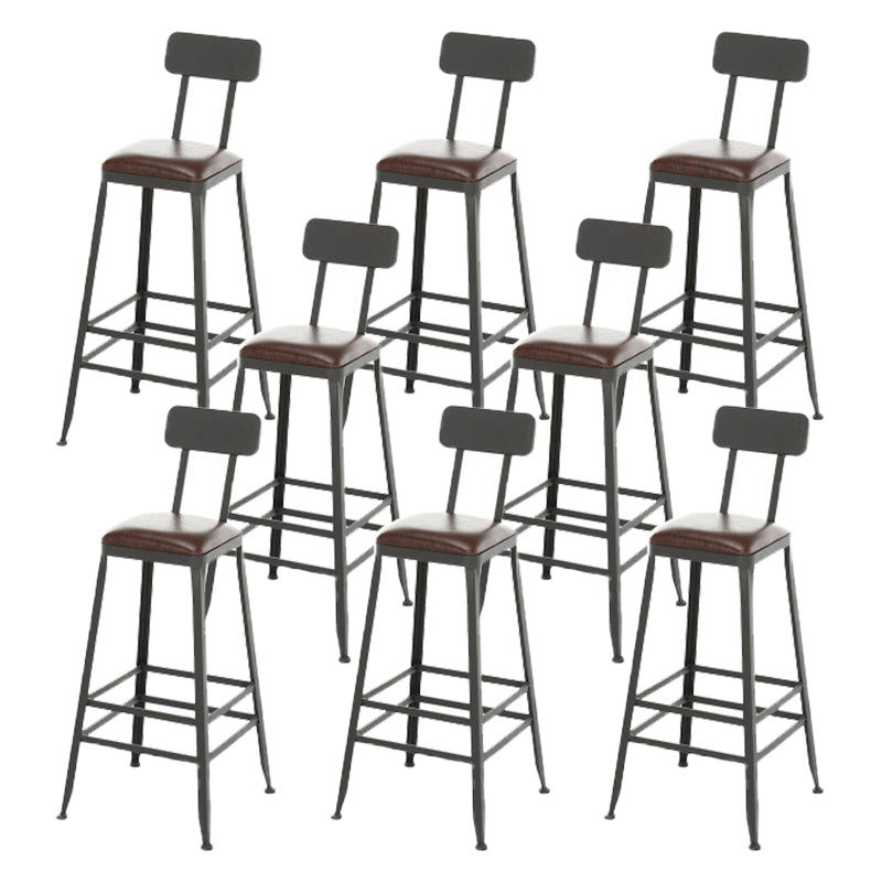 Armless Dining Stools Contemporary Metal Bar Stools with Footrest