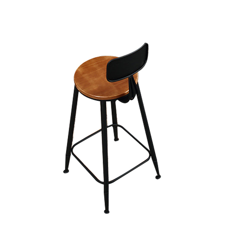 Armless Dining Stools Contemporary Metal Bar Stools with Footrest