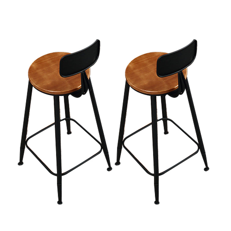 Armless Dining Stools Contemporary Metal Bar Stools with Footrest