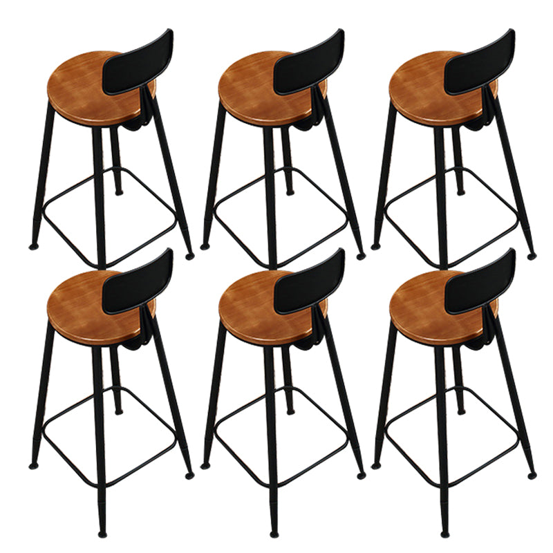 Armless Dining Stools Contemporary Metal Bar Stools with Footrest