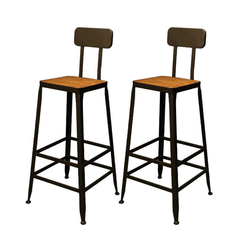 Armless Dining Stools Contemporary Metal Bar Stools with Footrest