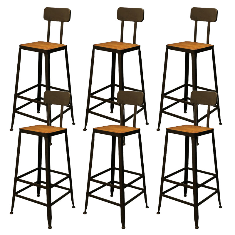 Armless Dining Stools Contemporary Metal Bar Stools with Footrest