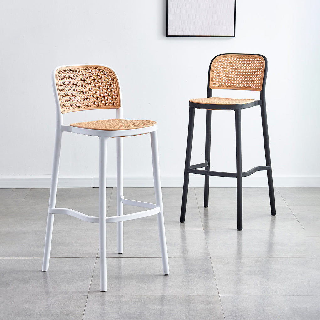 Stackable Bar Stool Plastic Backrest Counter Stool for Living Room