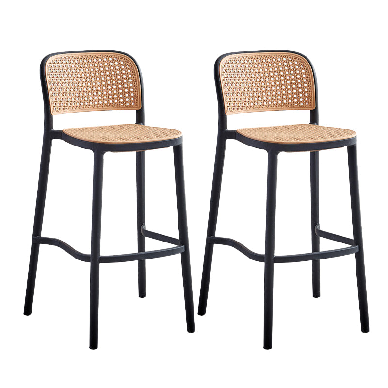 Stackable Bar Stool Plastic Backrest Counter Stool for Living Room