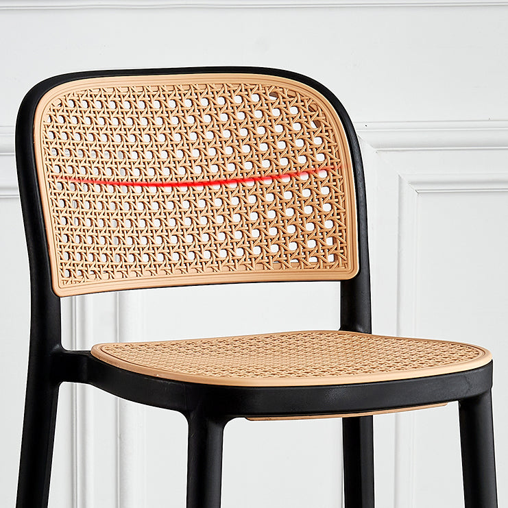 Stackable Bar Stool Plastic Backrest Counter Stool for Living Room