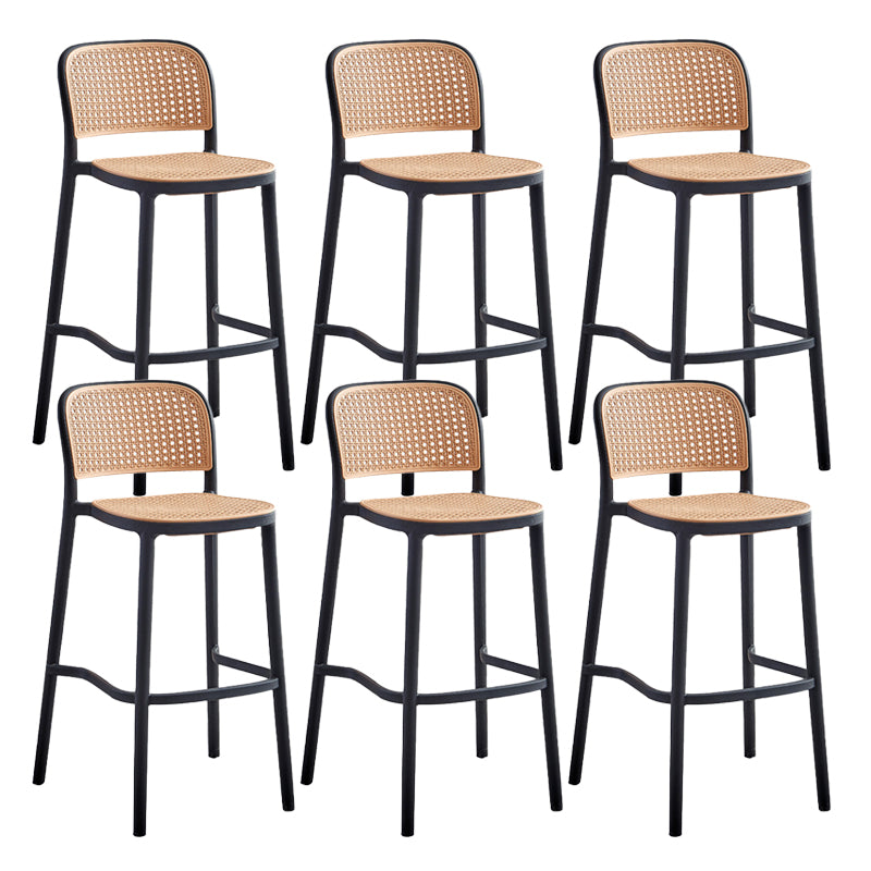 Stackable Bar Stool Plastic Backrest Counter Stool for Living Room
