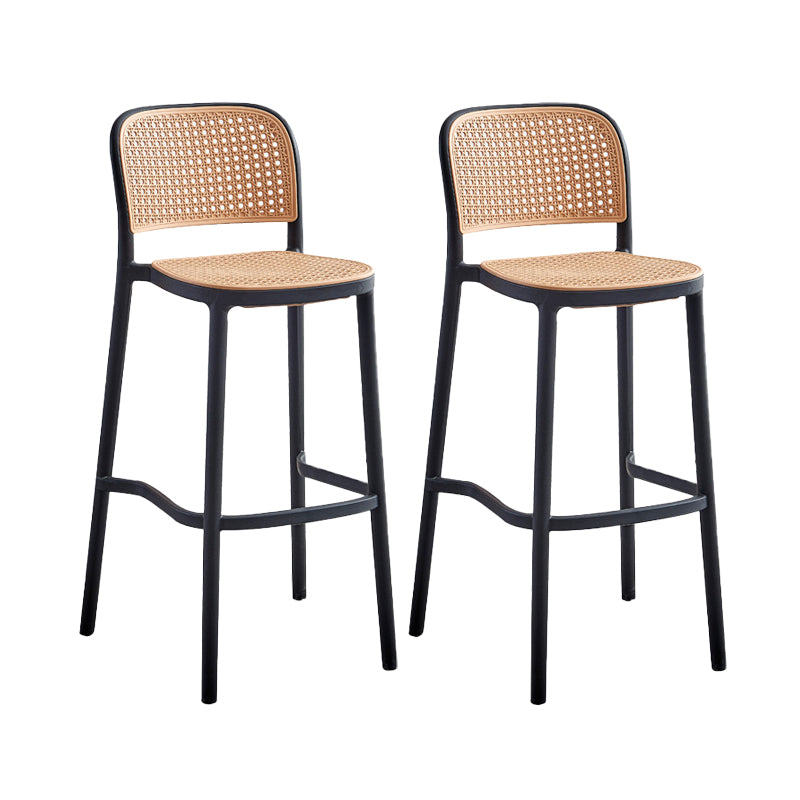 Stackable Bar Stool Plastic Backrest Counter Stool for Living Room
