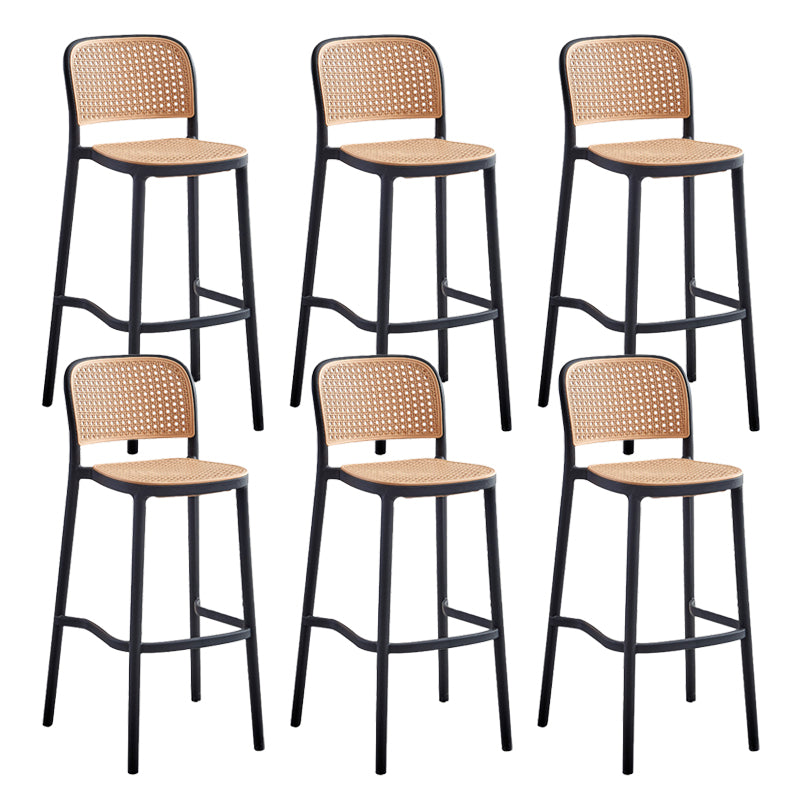 Stackable Bar Stool Plastic Backrest Counter Stool for Living Room