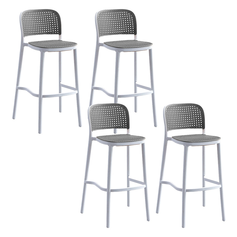 Stackable Bar Stool Plastic Backrest Counter Stool for Living Room