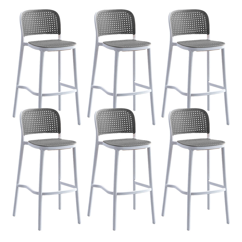 Stackable Bar Stool Plastic Backrest Counter Stool for Living Room