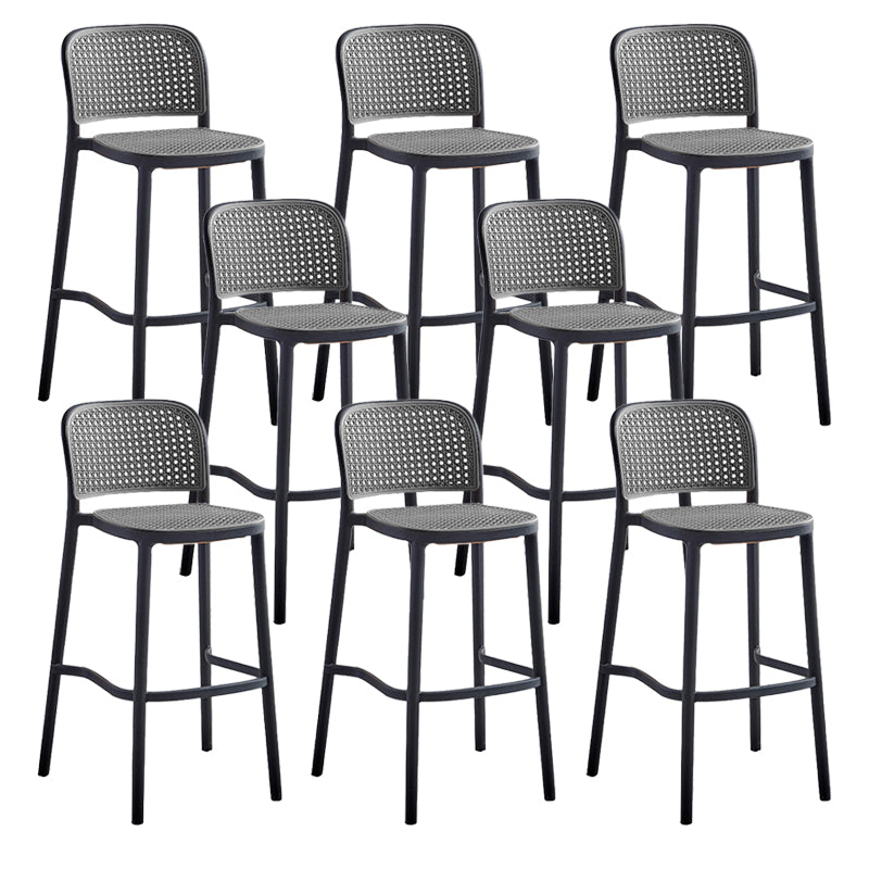 Stackable Bar Stool Plastic Backrest Counter Stool for Living Room