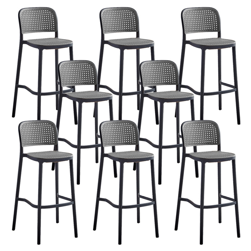 Stackable Bar Stool Plastic Backrest Counter Stool for Living Room