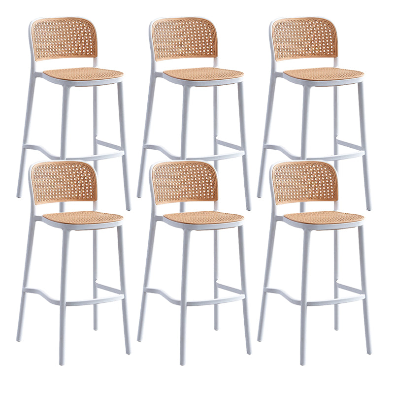 Stackable Bar Stool Plastic Backrest Counter Stool for Living Room
