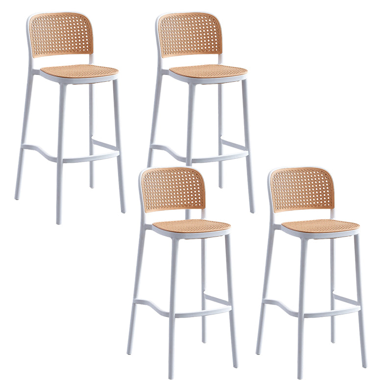 Stackable Bar Stool Plastic Backrest Counter Stool for Living Room