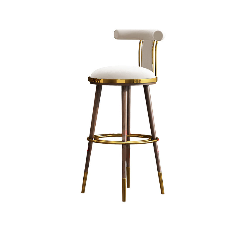 Glam Upholstered Bar Stool Glam Backrest Counter Stool for Bristol