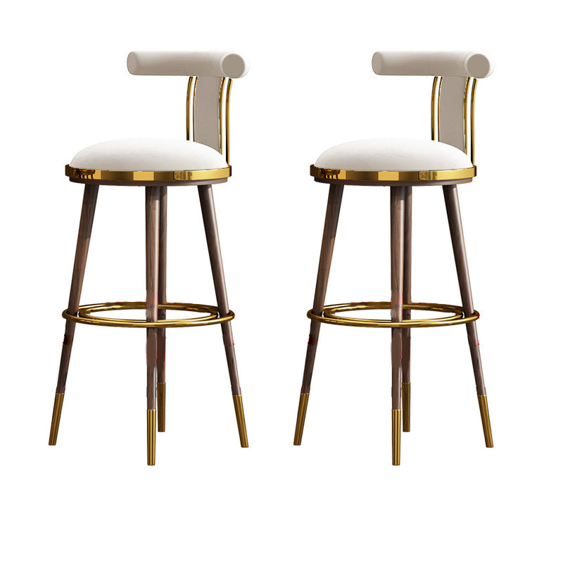 Glam Upholstered Bar Stool Glam Backrest Counter Stool for Bristol