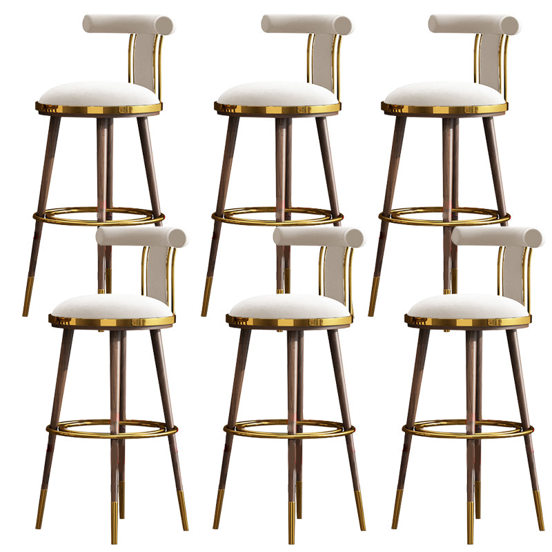 Glam Upholstered Bar Stool Glam Backrest Counter Stool for Bristol