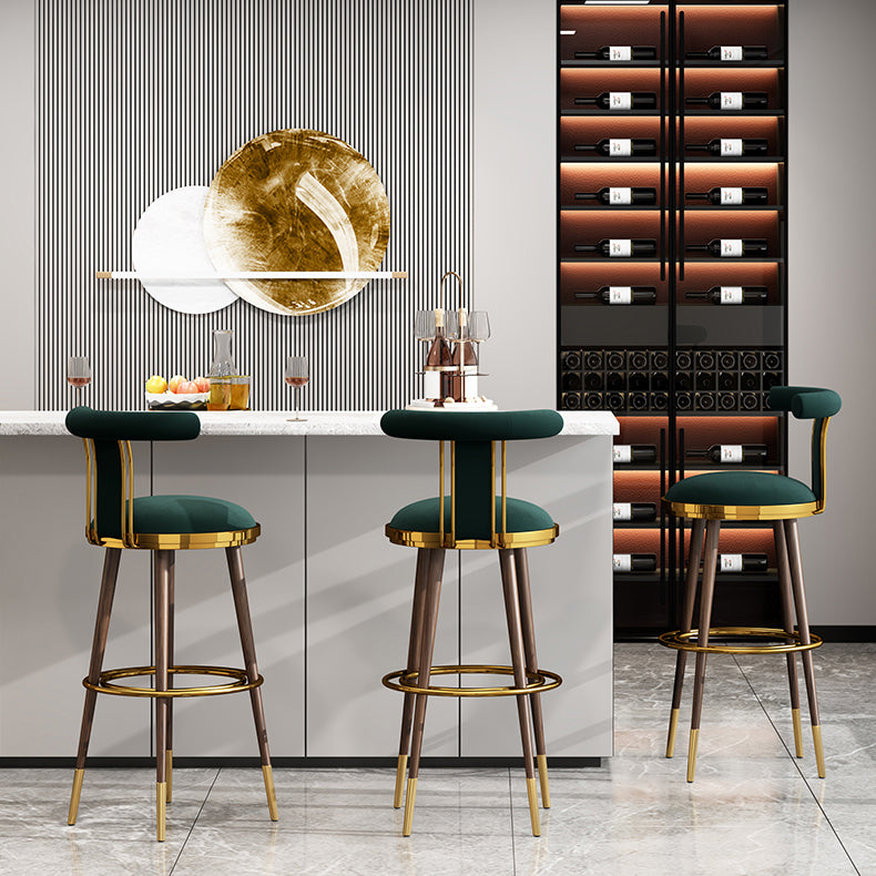Glam Upholstered Bar Stool Glam Backrest Counter Stool for Bristol