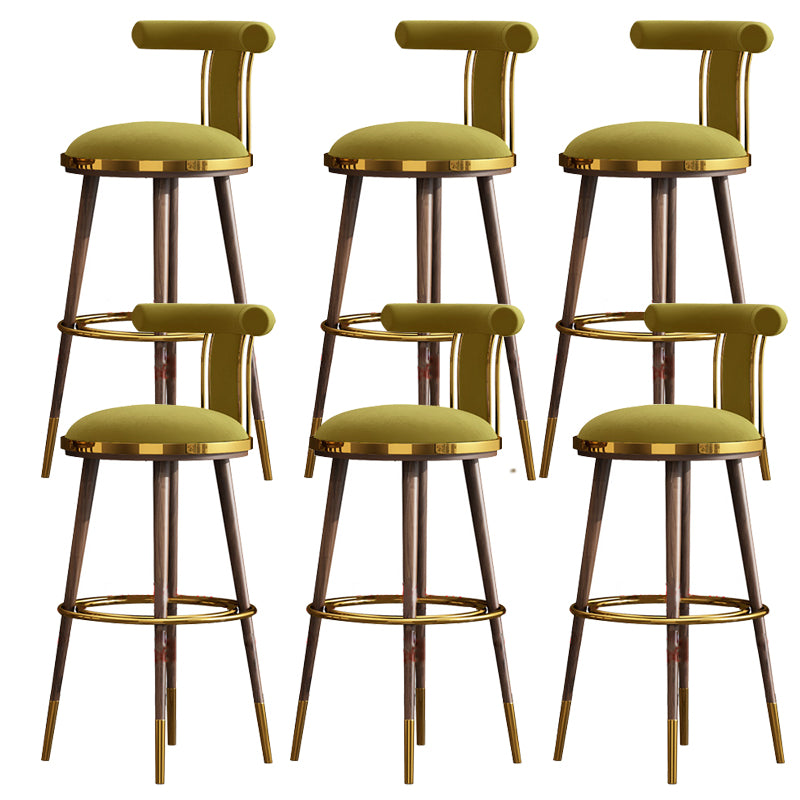 Glam Upholstered Bar Stool Glam Backrest Counter Stool for Bristol