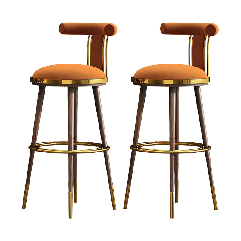 Glam Upholstered Bar Stool Glam Backrest Counter Stool for Bristol
