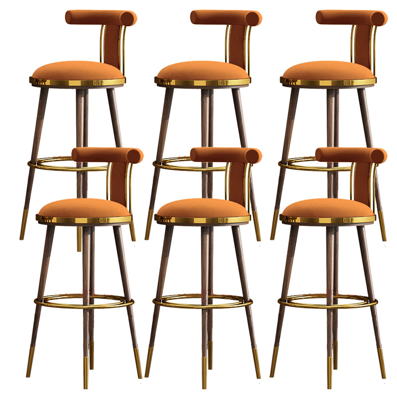 Glam Upholstered Bar Stool Glam Backrest Counter Stool for Bristol