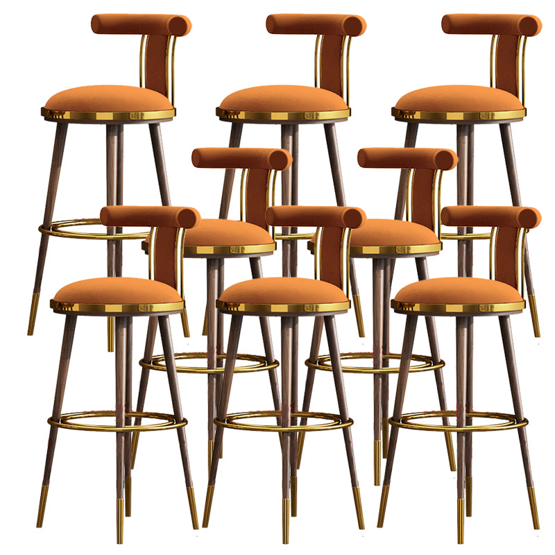 Glam Upholstered Bar Stool Glam Backrest Counter Stool for Bristol