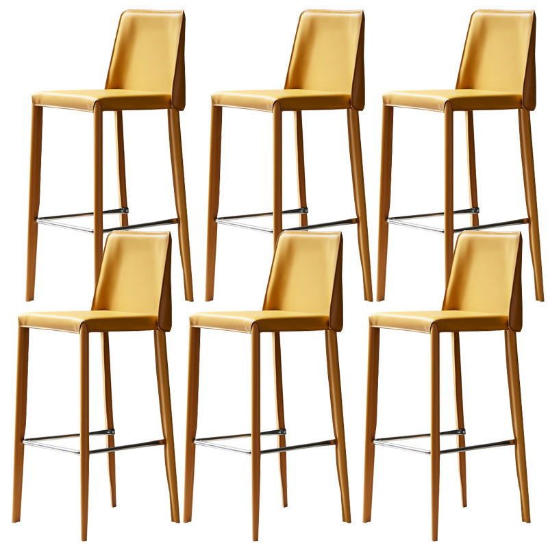 Modern Leather Bar Stool Low Back Counter Stool for Living Room