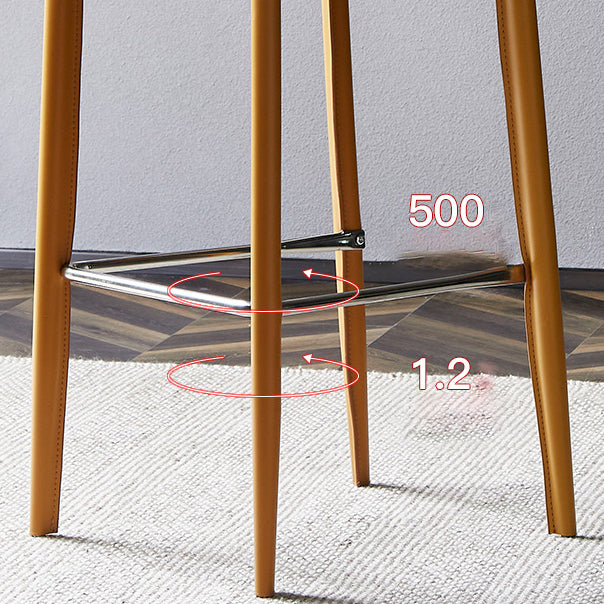 Modern Leather Bar Stool Low Back Counter Stool for Living Room