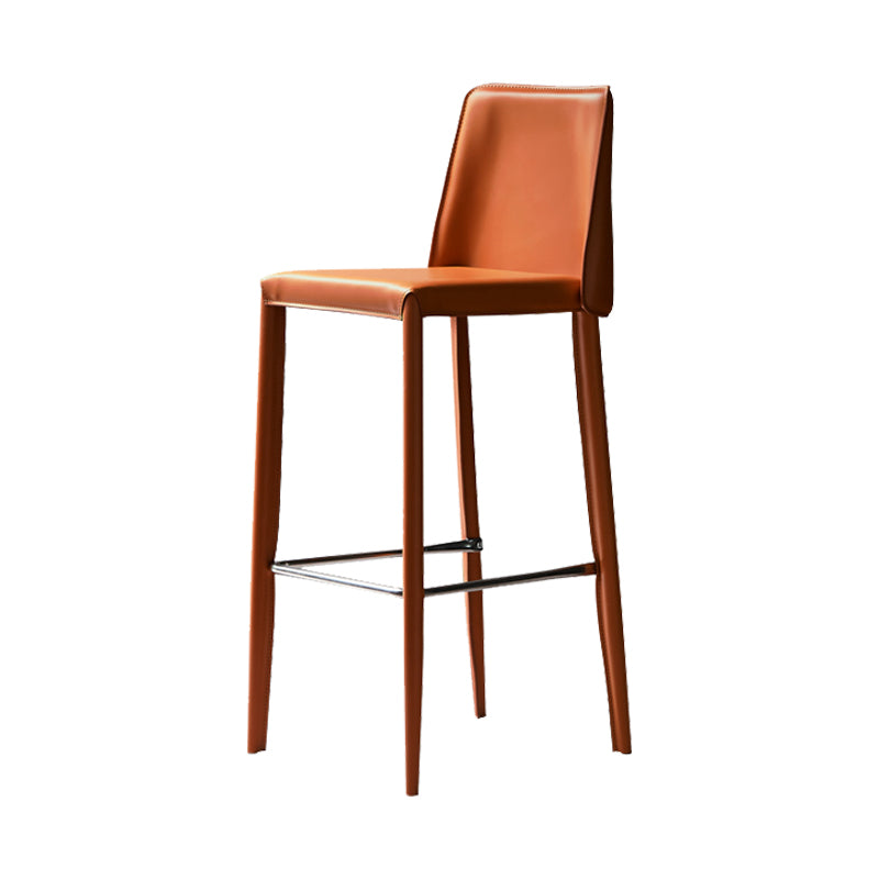 Modern Leather Bar Stool Low Back Counter Stool for Living Room