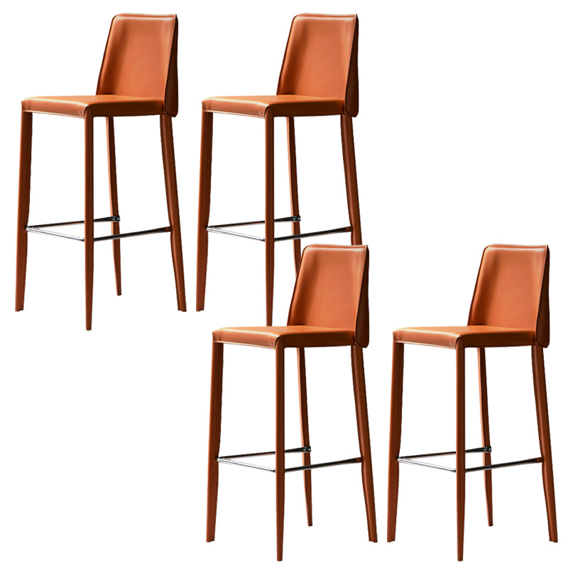 Modern Leather Bar Stool Low Back Counter Stool for Living Room