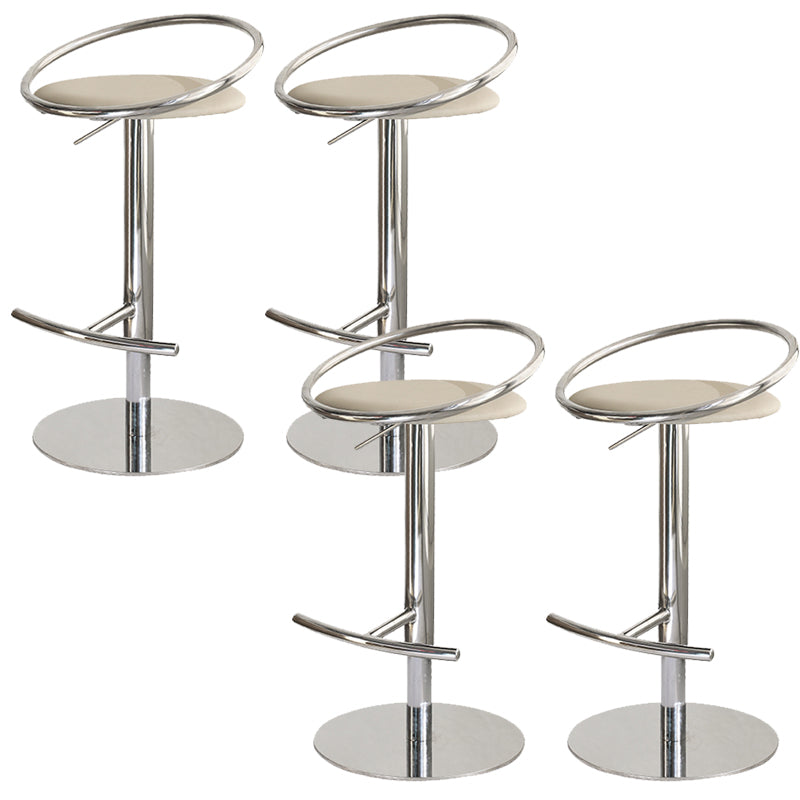 Glam Leather Bar Stool Metal Base Counter Stool for Living Room