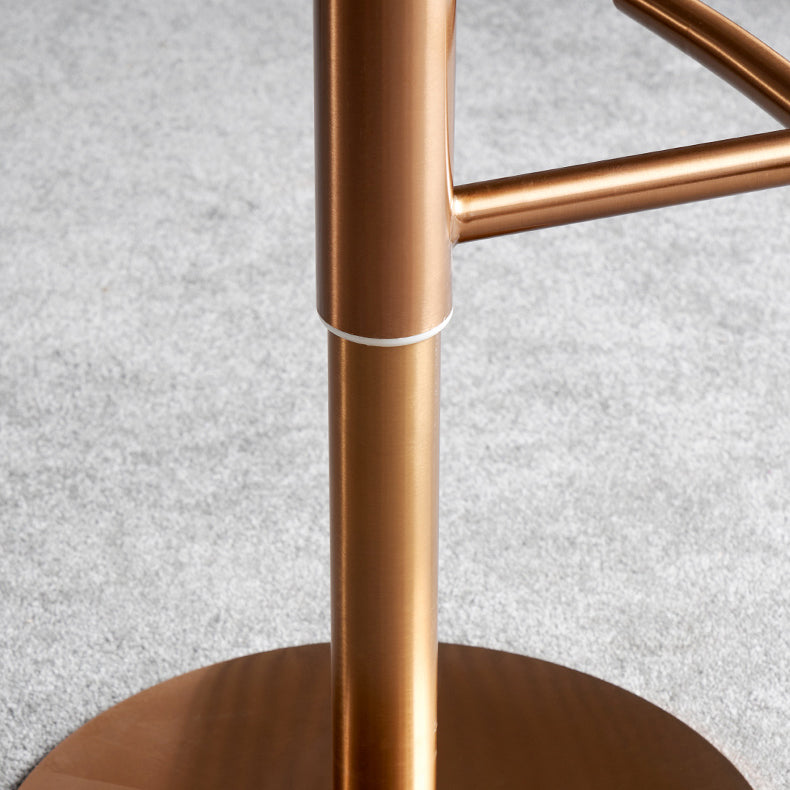 Glam Leather Bar Stool Metal Base Counter Stool for Living Room