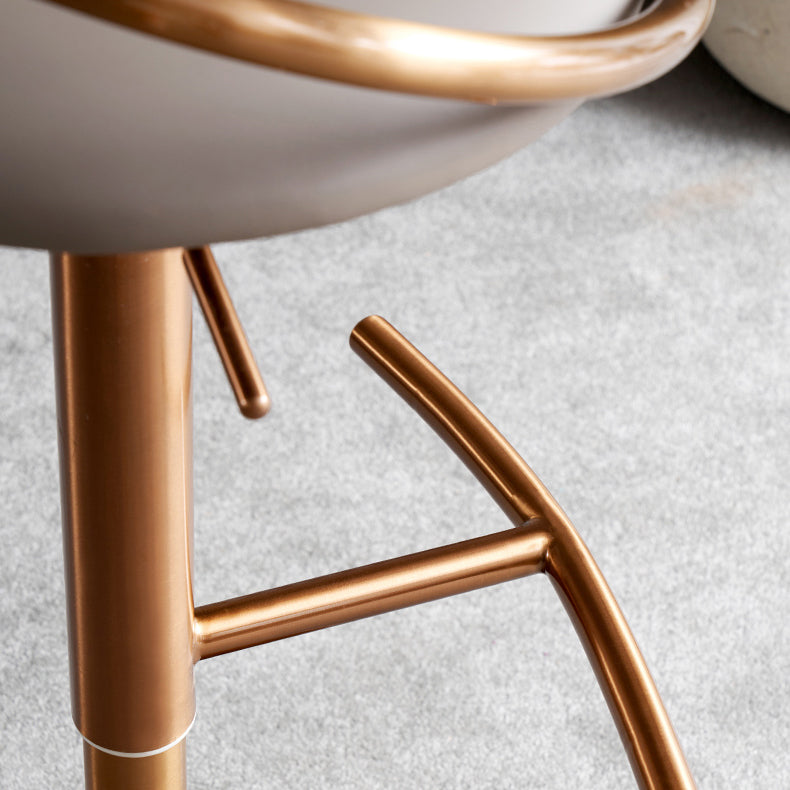 Glam Leather Bar Stool Metal Base Counter Stool for Living Room