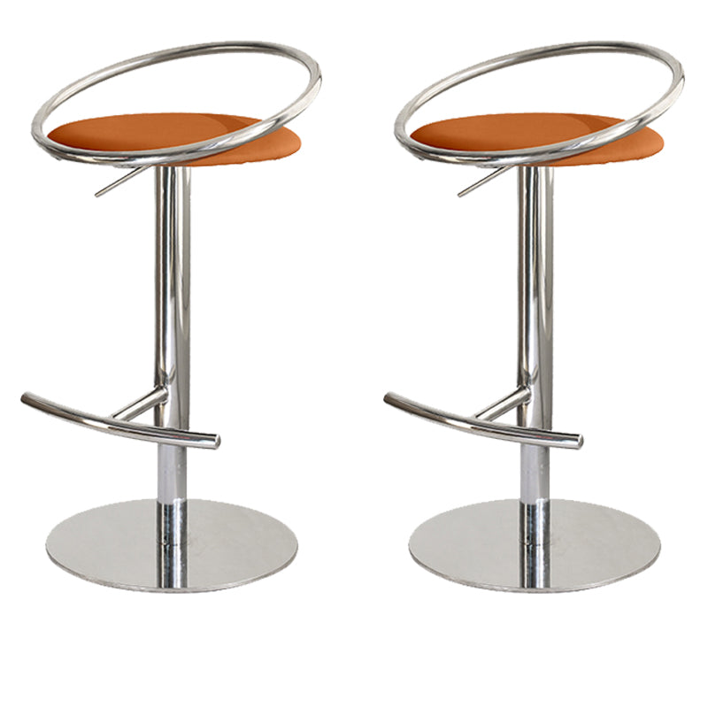 Glam Leather Bar Stool Metal Base Counter Stool for Living Room