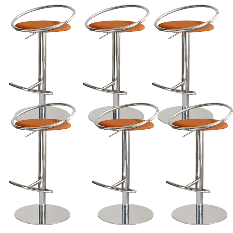 Glam Leather Bar Stool Metal Base Counter Stool for Living Room